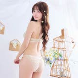 トゥインクルブルームブラジャー&サイド紐バック透けフルバックショーツ | Dazzy | 詳細画像6 