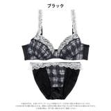 キュートフリルチェックブラジャー&フルバックショーツ | Dazzy | 詳細画像9 