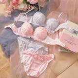 スウィートフラワーブーケ脇高ブラジャー&フルバックショーツ | Dazzy | 詳細画像10