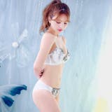 アイビーチュール エンブロイダリー脇高ブラジャー&フルバックショーツ | Dazzy | 詳細画像5