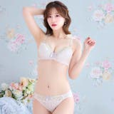 シフォンフリルフラワーブラジャー&フルバックショーツ | Dazzy | 詳細画像7