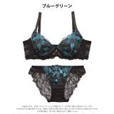 ダークノーブルリリー脇高ブラジャー&バック透けフルバックショーツ | Dazzy | 詳細画像10