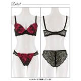 ダークノーブルリリー脇高ブラジャー&バック透けフルバックショーツ | Dazzy | 詳細画像14