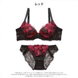 ダークノーブルリリー脇高ブラジャー&バック透けフルバックショーツ | Dazzy | 詳細画像9