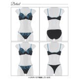 【3点セット】ノワールダークフラワー脇高ブラジャー&フルバック&Tバックショーツ | Dazzy | 詳細画像12 