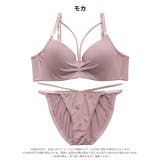 シンプルギャザーコードブラジャー&フルバックショーツ | Dazzy | 詳細画像9