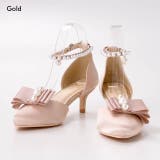 5cmヒール [選べるアンクルストラップ][2way]パールリボンラウンドトゥパ… | Dazzy | 詳細画像5 