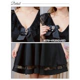 キャバ ドレスリボンブローチ付きフリルレースAラインミニドレス ドレス | Dazzy | 詳細画像10 