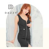 キャバ ドレスノースリーブウエストボタンジップアップタイトミニドレス ドレス | Dazzy | 詳細画像12 