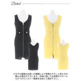 キャバ ドレスノースリーブウエストボタンジップアップタイトミニドレス ドレス | Dazzy | 詳細画像8 