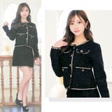 ワンピース レディース モノトーンフレンチツイードスカートセットアップ | Dazzy | 詳細画像13 