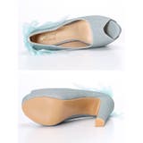 パンプス 痛くないシフォンリボングリッターオープントゥパンプス 結婚式 | Dazzy | 詳細画像6