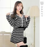 ワンピース レディース ツイード調ニットミニスカートセットアップ | Dazzy | 詳細画像12