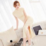 ワンピース レディースワンカラーオフネックギャザースリット膝丈ワンピース ワンピ… | Dazzy | 詳細画像1 