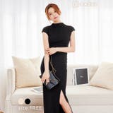 ワンピース レディースワンカラーオフネックギャザースリット膝丈ワンピース ワンピ… | Dazzy | 詳細画像8 