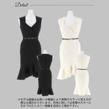 キャバ ドレスワッフルノースリーブベルト付きマーメイド膝丈ドレス キャバ | Dazzy | 詳細画像9 