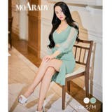 キャバ ドレスウエストカットビジューチェーン長袖マーメイド膝丈ドレス キャバ | Dazzy | 詳細画像6 