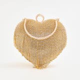 クラッチバッグ 結婚式ビジューフリンジハートクラッチバッグ パーティ | Dazzy | 詳細画像5