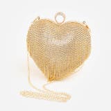クラッチバッグ 結婚式ビジューフリンジハートクラッチバッグ パーティ | Dazzy | 詳細画像6