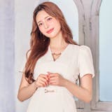 デイジーストア キャバドレス ワンカラーVネックレス付き半袖タイトミニドレス | Dazzy | 詳細画像4 