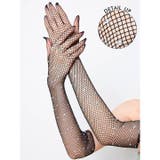 手袋 グローブ レディースメッシュラインストーン | Dazzy | 詳細画像2