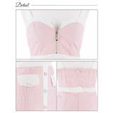 キャバドレス フロントジップ ラインパールビジュー | Dazzy | 詳細画像10 