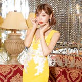 キャバドレス ローズ刺繍 パールウエストレース | Dazzy | 詳細画像5 