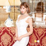 キャバドレス ローズ刺繍 パールウエストレース | Dazzy | 詳細画像6 