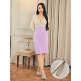 キャバドレスフロントジップ Vネック シフォンスリーブ | Dazzy | 詳細画像2