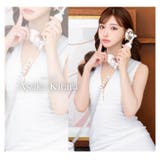 キャバドレスフロントジップ 襟付き バックルビジュー | Dazzy | 詳細画像12 