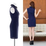 キャバドレスフロントジップ 襟付き バックルビジュー | Dazzy | 詳細画像8 