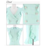 キャバドレス パールボタン フリルマーメイド 膝丈ドレス | Dazzy | 詳細画像10