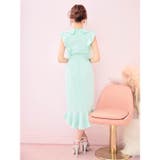 キャバドレス パールボタン フリルマーメイド 膝丈ドレス | Dazzy | 詳細画像6