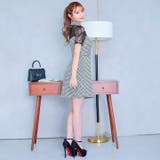 デイジーストア キャバドレスブローチ付き 千鳥格子柄 | Dazzy | 詳細画像7 