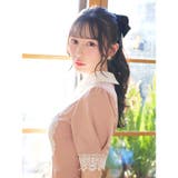 [SMLサイズ]襟付きフロントケミカルレース半袖Aラインミニドレス | Dazzy | 詳細画像8 