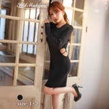 キャバドレス ウエストカットロングスリーブニットワンピースキャバ ドレス | Dazzy | 詳細画像2 