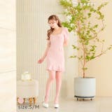 [SMサイズ]ワンカラースクエアネック半袖マーメイドミニドレス[韓国ドレス] | Dazzy | 詳細画像2 