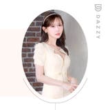 [SMLサイズ]フロントジップラインビジューホール半袖タイトミニドレス | Dazzy | 詳細画像12 