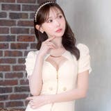 [SMLサイズ]フロントジップラインビジューホール半袖タイトミニドレス | Dazzy | 詳細画像7 