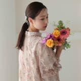 [Mサイズ]ダスティフラワー刺繍パフスリーブAラインパーティードレス | Dazzy | 詳細画像7 