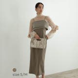 [SMサイズ]ギャザーフリルトップス＆キャミソールタイトワンピースアンサンブルパ… | Dazzy | 詳細画像1 