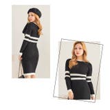 バイカラーライン長袖リブニットワンピース[カジュアル dazzy closet] | Dazzy | 詳細画像13 