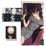 [SMLサイズ]ツイードモノトーンチェックフロントジップ半袖タイトミニドレス | Dazzy | 詳細画像13 