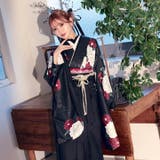 [3点SET]漆黒紅牡丹柄二尺袖・袴 | Dazzy | 詳細画像3 