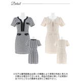 [SMLサイズ]ギンガムチェックパールボタンファスナー半袖タイトミニドレス | Dazzy | 詳細画像9 
