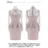 シアーレースハイネックリボン長袖ペプラムタイトミニドレス[SML 3サイズ展開] | Dazzy | 詳細画像9 