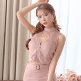 [SML 3サイズ展開] フロントジップシアーレーススリットタイトロングセットア… | Dazzy | 詳細画像3 