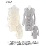 [SMLサイズ]シャーリングビジューシフォンオープンショルダータイトミニドレス | Dazzy | 詳細画像10 