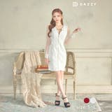 [SMLサイズ]フロントジップビジューホールウエストシアー長袖タイトミニドレス | Dazzy | 詳細画像5 