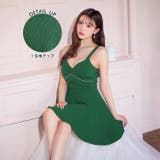 ワンカラービジューラインキャミソールAラインミニドレス[SML/3サイズ展開] | Dazzy | 詳細画像3 